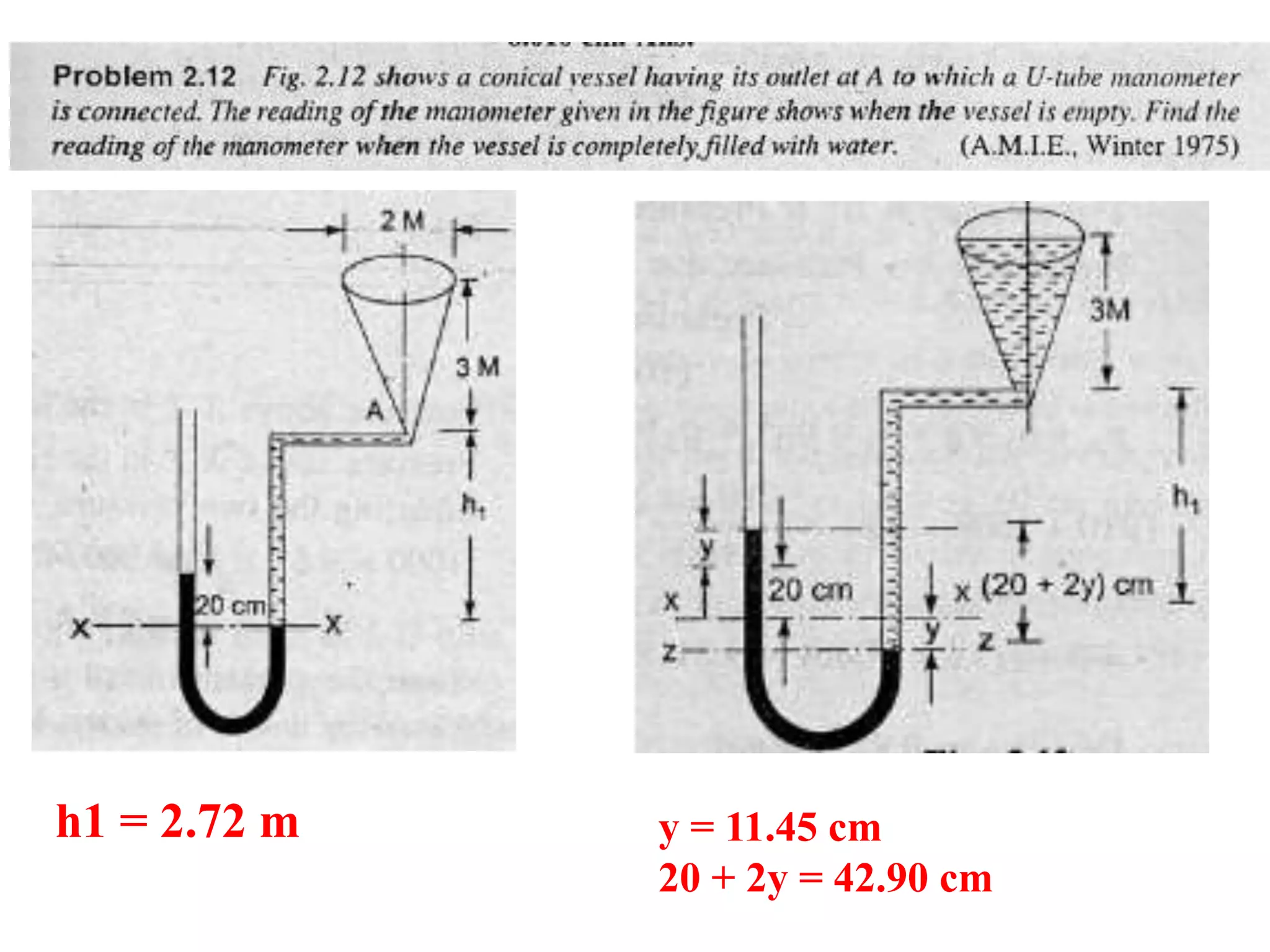 h1 = 2.72 m y = 11.45 cm
20 + 2y = 42.90 cm
 