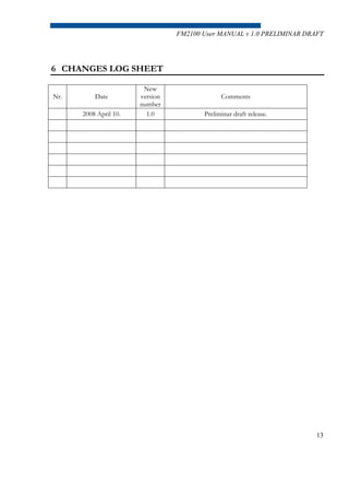 Fm2100 manual | PDF