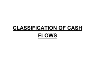 CLASSIFICATION OF CASH
FLOWS
 