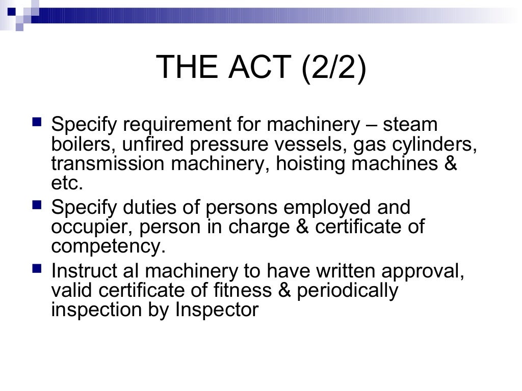 Fma 1967 & the regulations