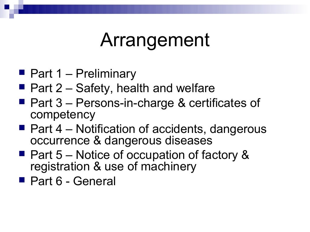 Fma 1967 & the regulations