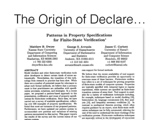 The Origin of Declare…
42
 
