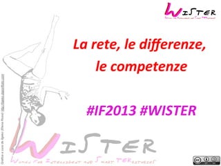 Grafica a cura de Ilgeko (Elena Rossi) http://ilgeko.daportfolio.com

La	
  rete,	
  le	
  diﬀerenze,	
  
	
  
le	
  competenze
	
  
	
  
#IF2013	
  #WISTER
	
  

 