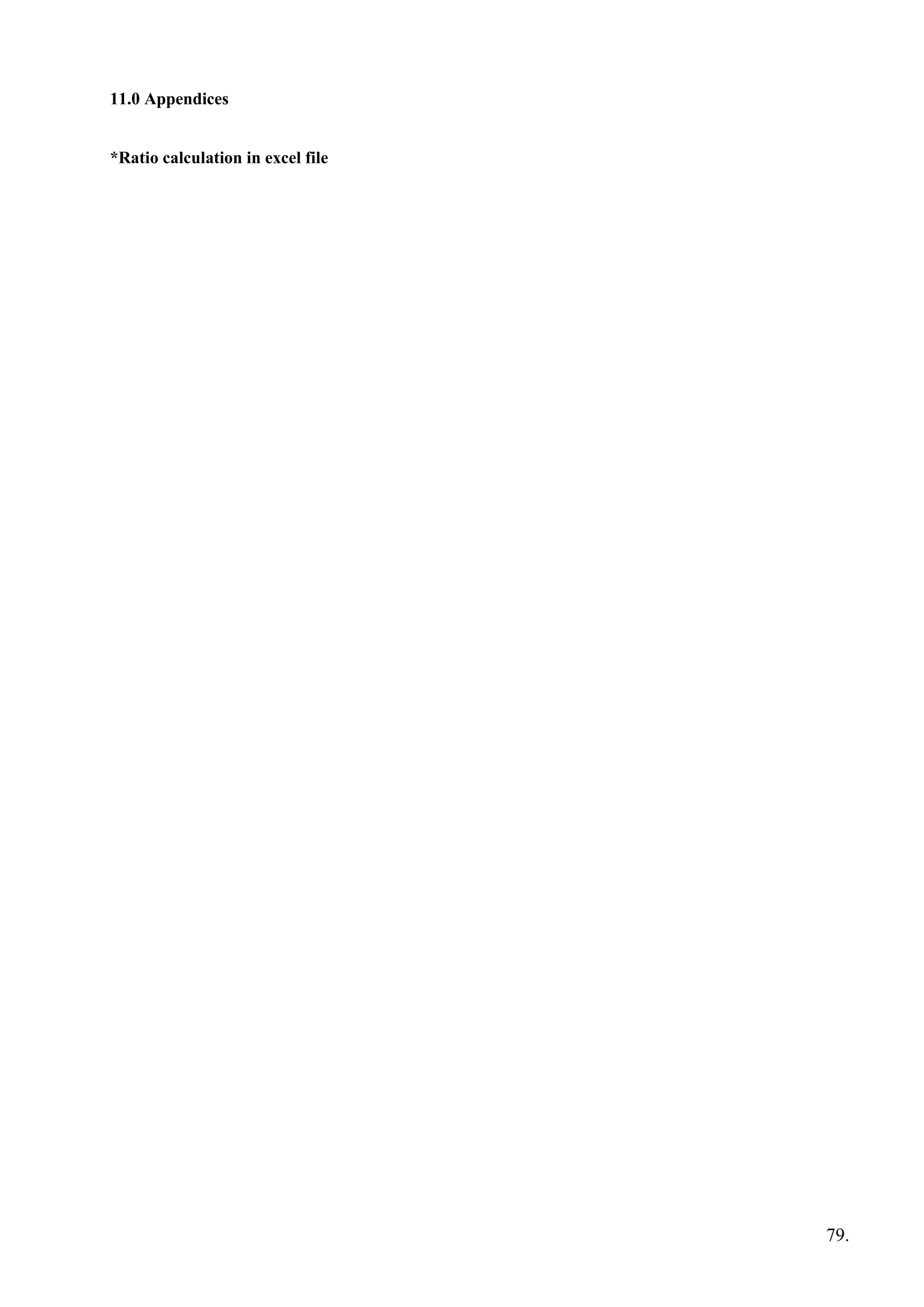 11.0 Appendices
*Ratio calculation in excel file
79.
 