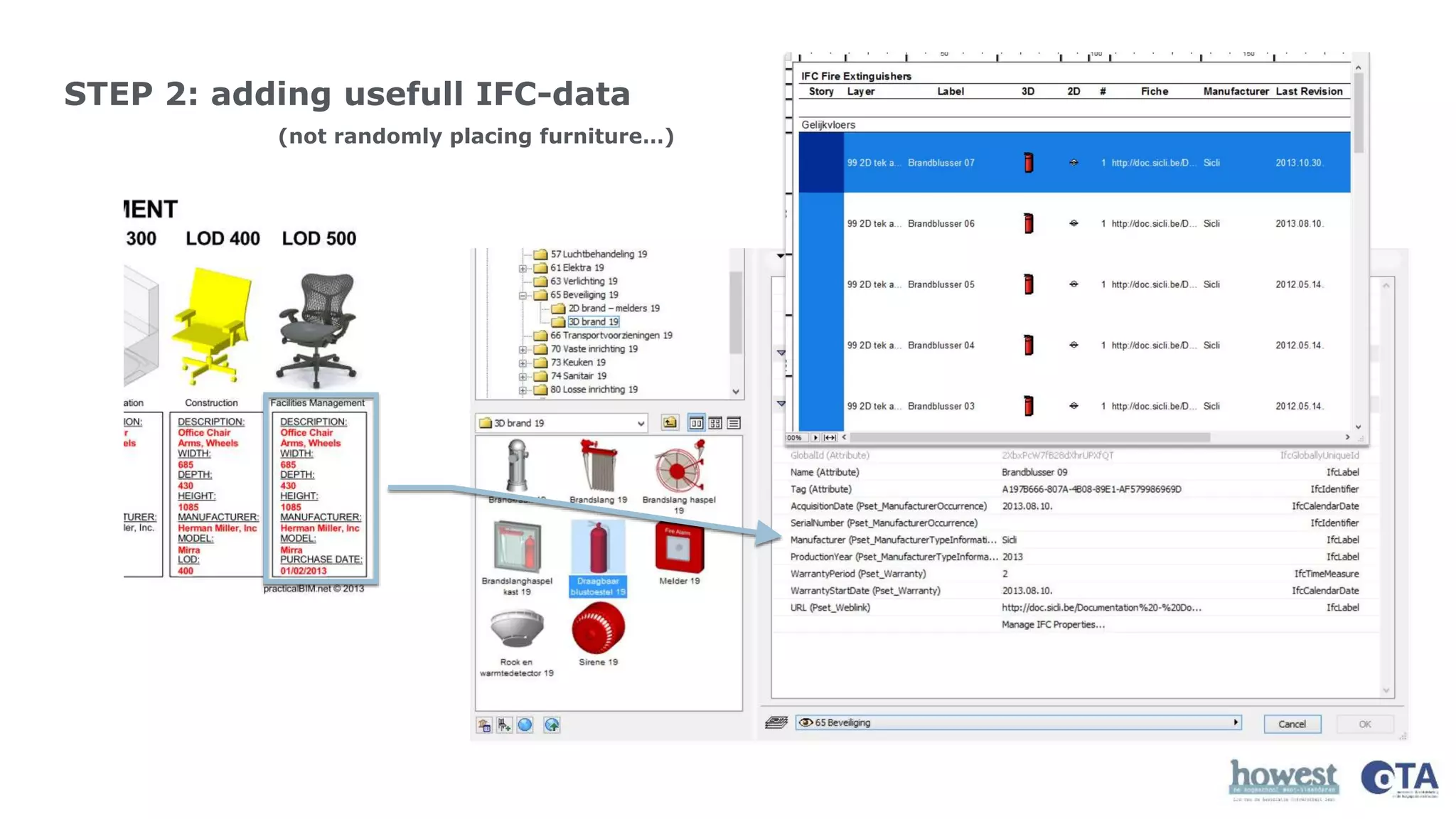 STEP 2: adding usefull IFC-data
(not randomly placing furniture…)
 