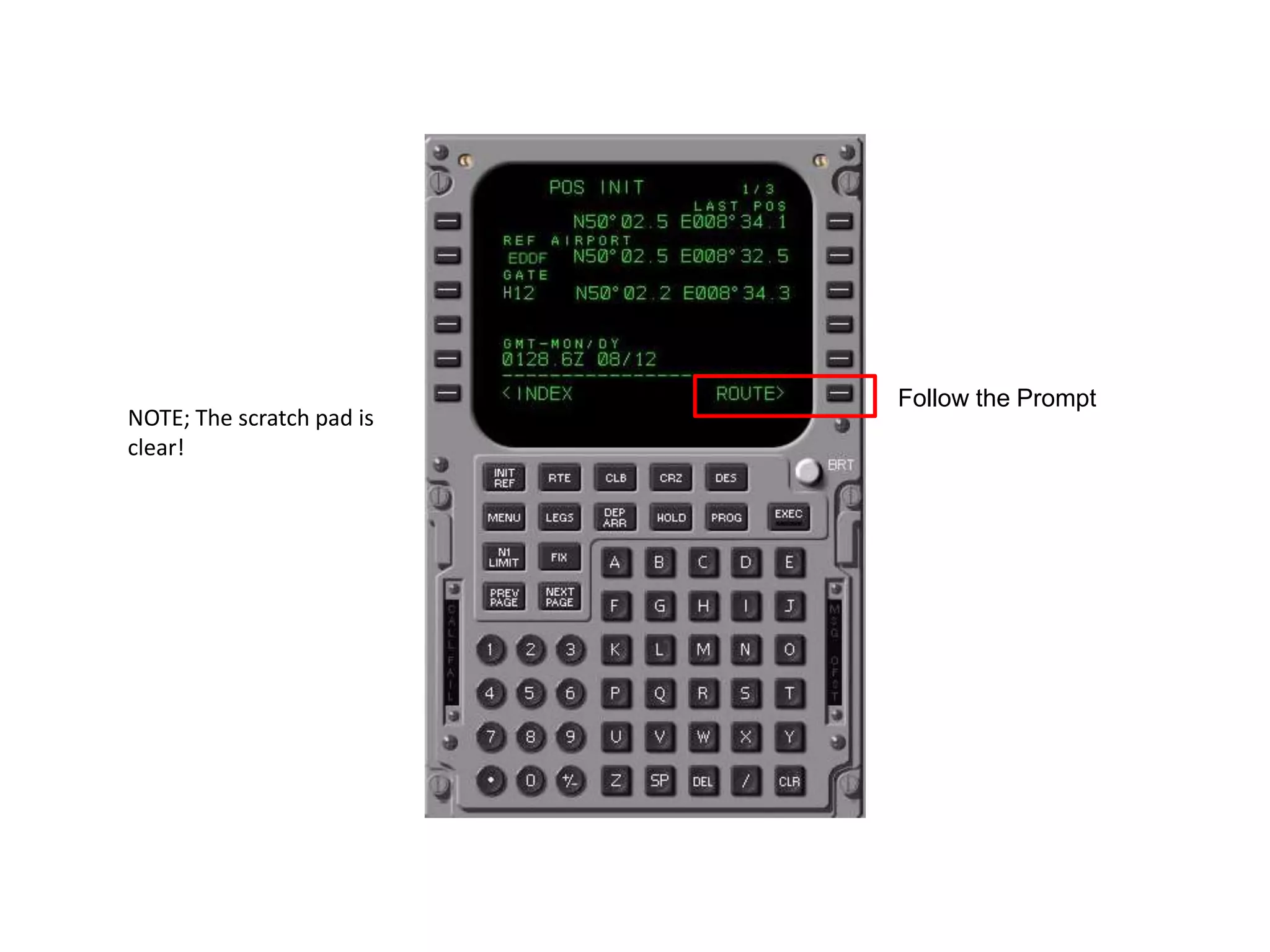 When the IRS enters NAV
mode the SET IRS Line
Blanks.
 