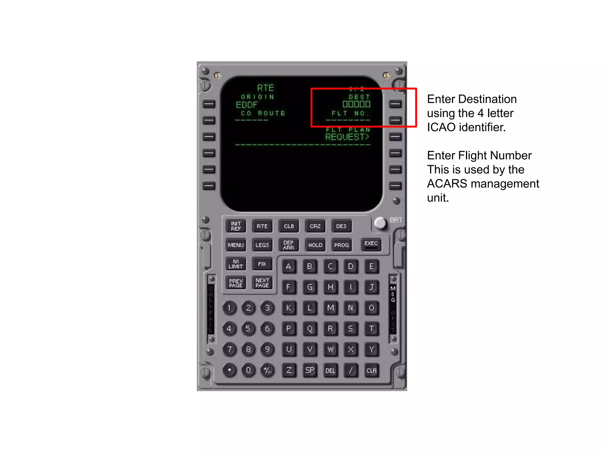LSK 1L transfers Origin
from the scratch pad
 