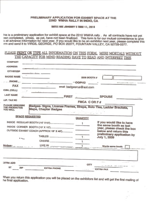 FMCA Indio Application Form