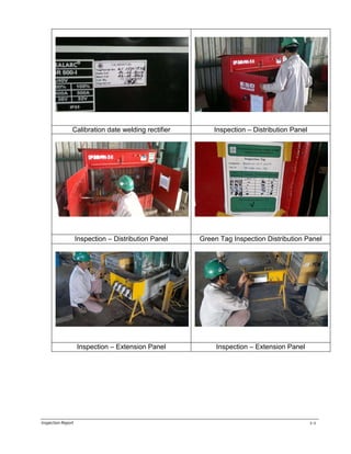 Calibration date welding rectifier

Inspection – Distribution Panel

Inspection – Distribution Panel

Green Tag Inspection Distribution Panel

Inspection – Extension Panel

Inspection – Extension Panel

Inspection Report

2-2

 