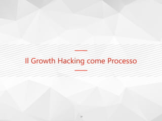 Il Growth Hacking come Processo
31
 
