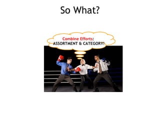 So What? Combine Efforts : ASSORTMENT & CATEGORY!