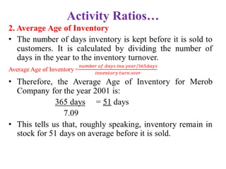 Activity Ratios…
 