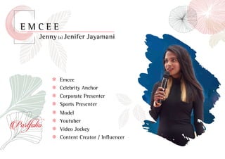 Female Emcee Jenifer from Chennai for Birthday and Corporate Event ...