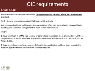 International beef trade: Foot-and-mouth disease certification requirements