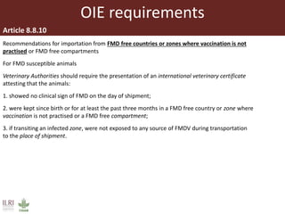 International beef trade: Foot-and-mouth disease certification requirements