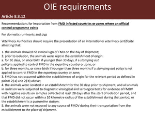 International beef trade: Foot-and-mouth disease certification requirements