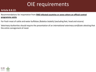 International beef trade: Foot-and-mouth disease certification requirements