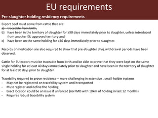 International beef trade: Foot-and-mouth disease certification requirements