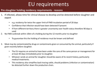 International beef trade: Foot-and-mouth disease certification requirements