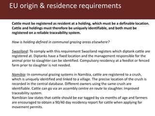 International beef trade: Foot-and-mouth disease certification requirements