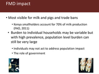 Benefits and possibilities for the foot and mouth disease progressive control pathway to be applied at county level