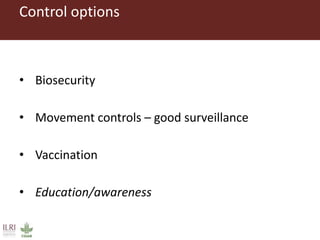 Benefits and possibilities for the foot and mouth disease progressive control pathway to be applied at county level