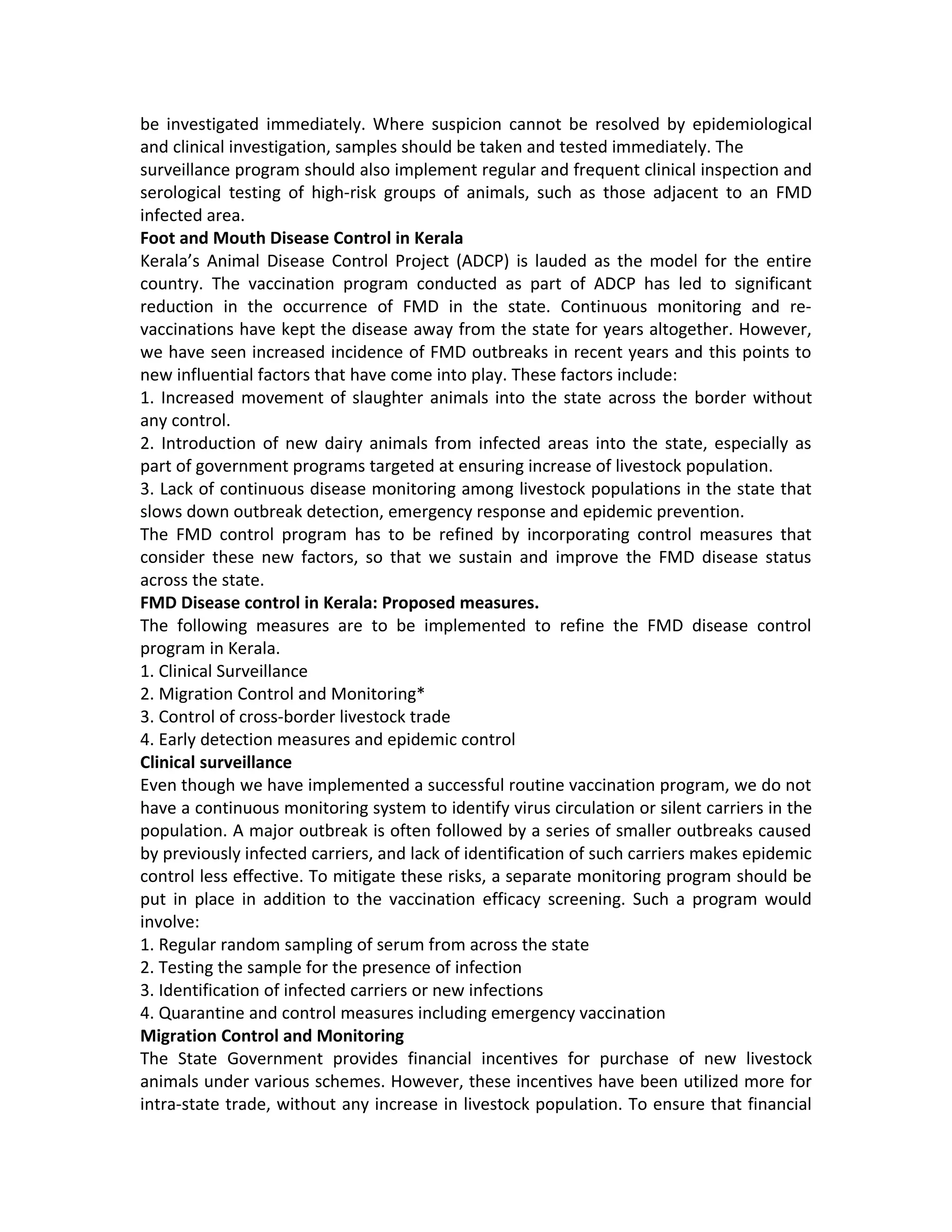 Fmd control strategies in kerala | DOC