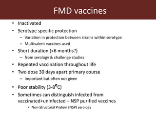 Foot-and-mouth disease: Control and vaccination