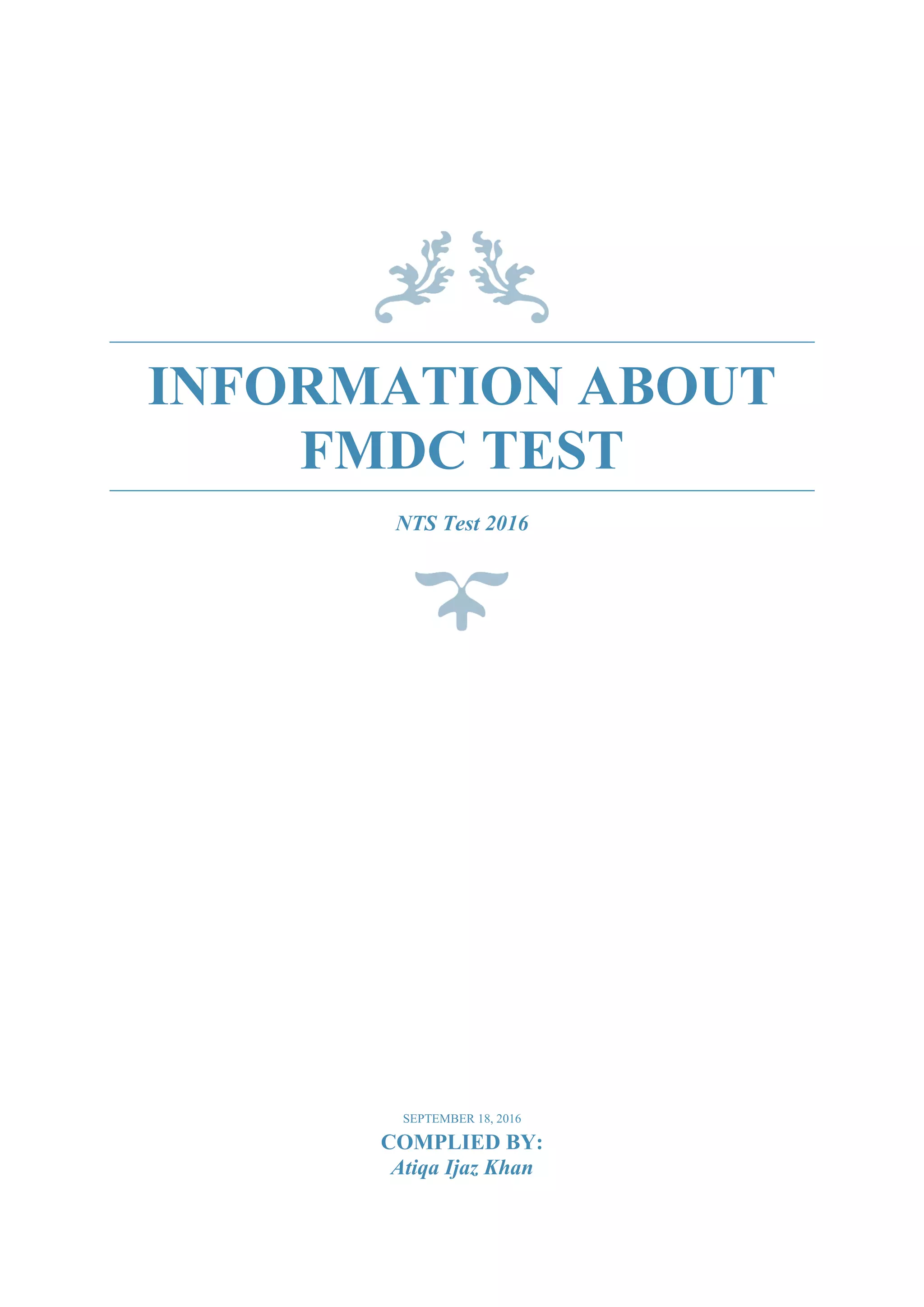 Test Preparation for FMDC_2016 | PDF