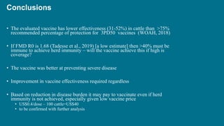 Assessment of effectiveness of a foot-and-mouth disease vaccine in cattle in Ethiopia