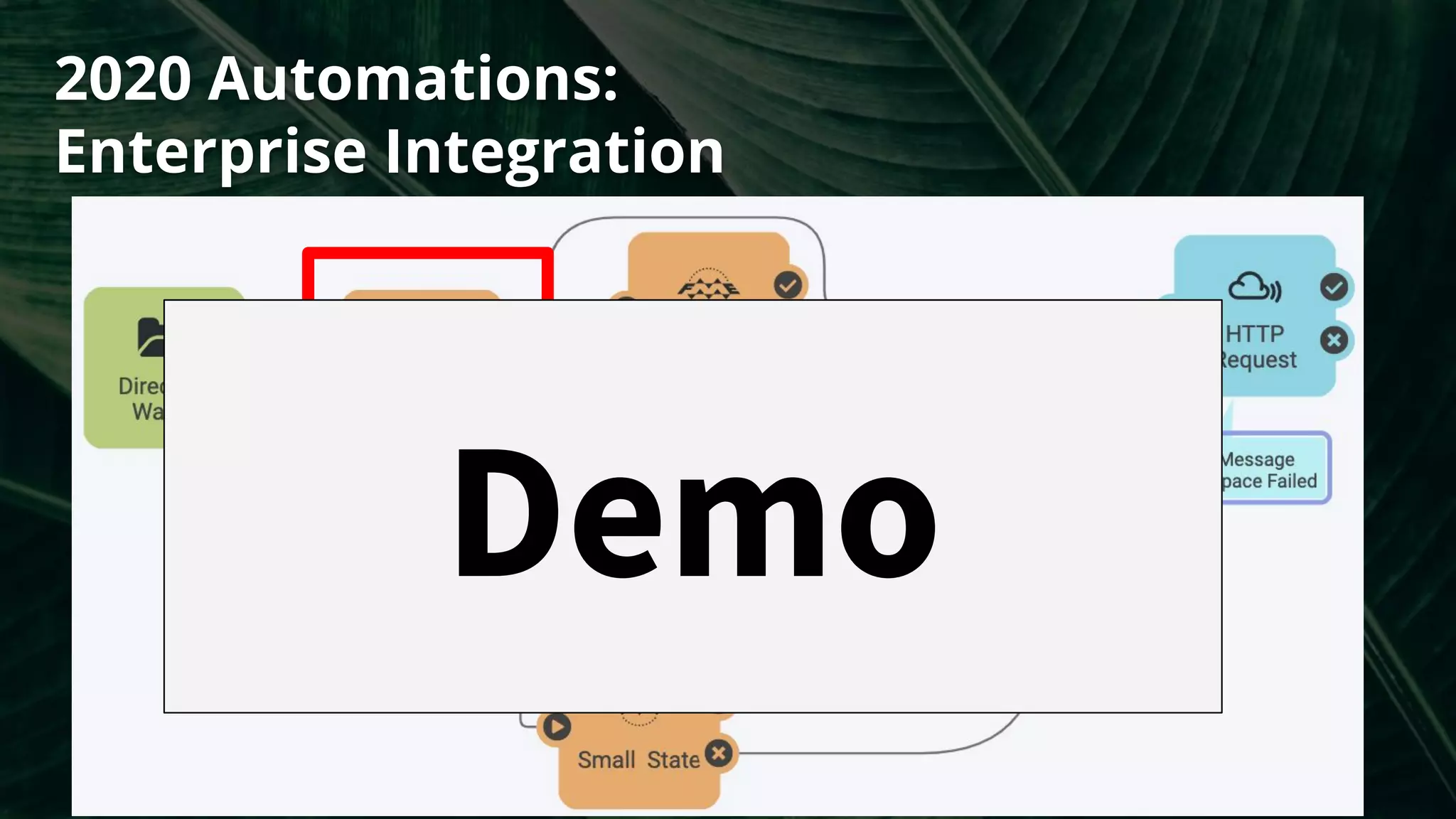 2020 Automations:
Enterprise Integration
Demo
 