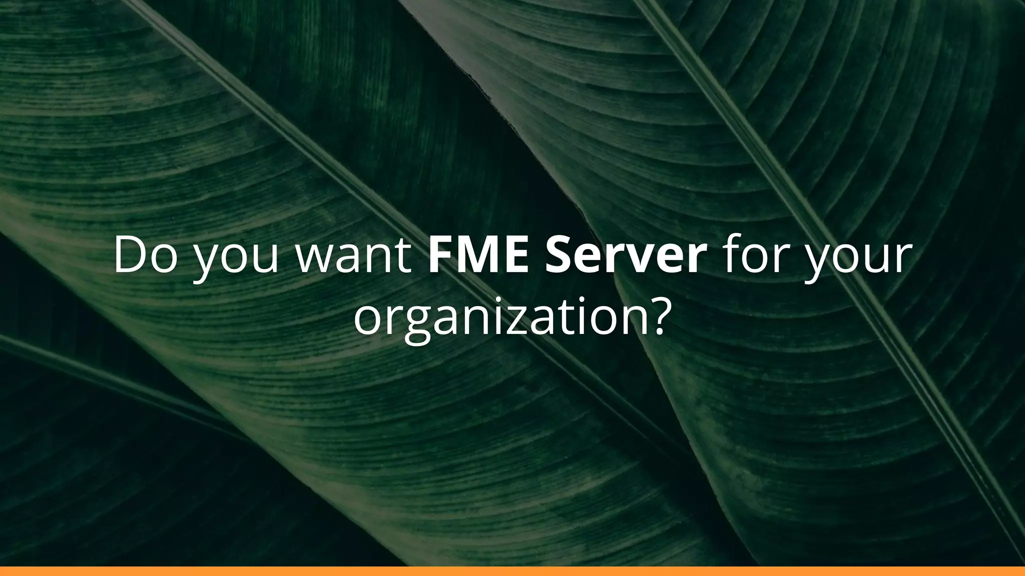 Do you want FME Server for your
organization?
 