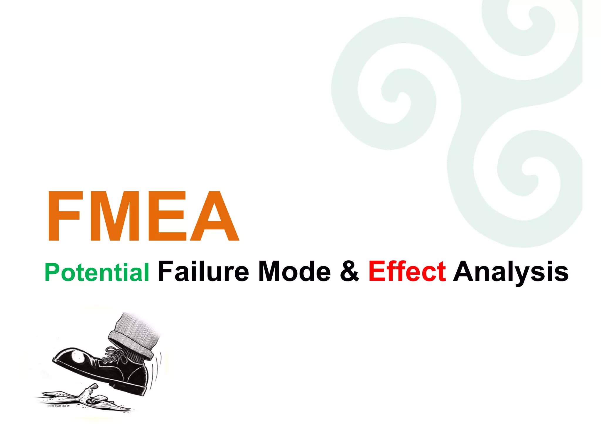 FMEA
Potential Failure Mode & Effect Analysis
 