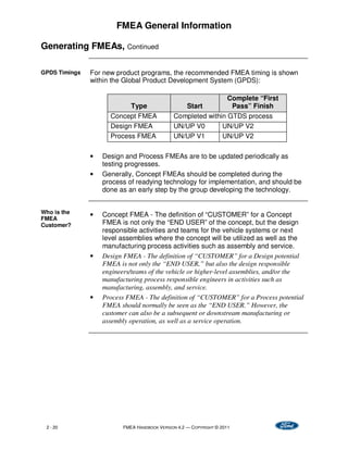 Comprehensive FMEA Handbook with Robustness Linkages for Automotive ...