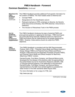 Comprehensive FMEA Handbook with Robustness Linkages for Automotive ...