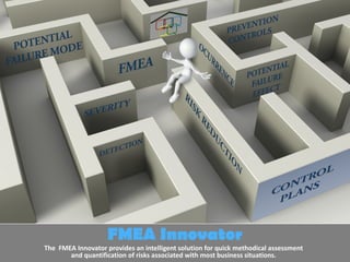 FMEA Innovator The  FMEA Innovator provides an intelligent solution for quick methodical assessment and quantification of risks associated with most business situations. 