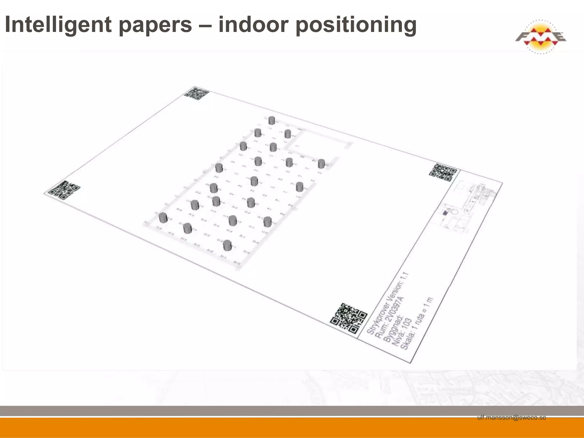 Intelligent papers – indoor positioning




                                          ulf.mansson@sweco.se
 