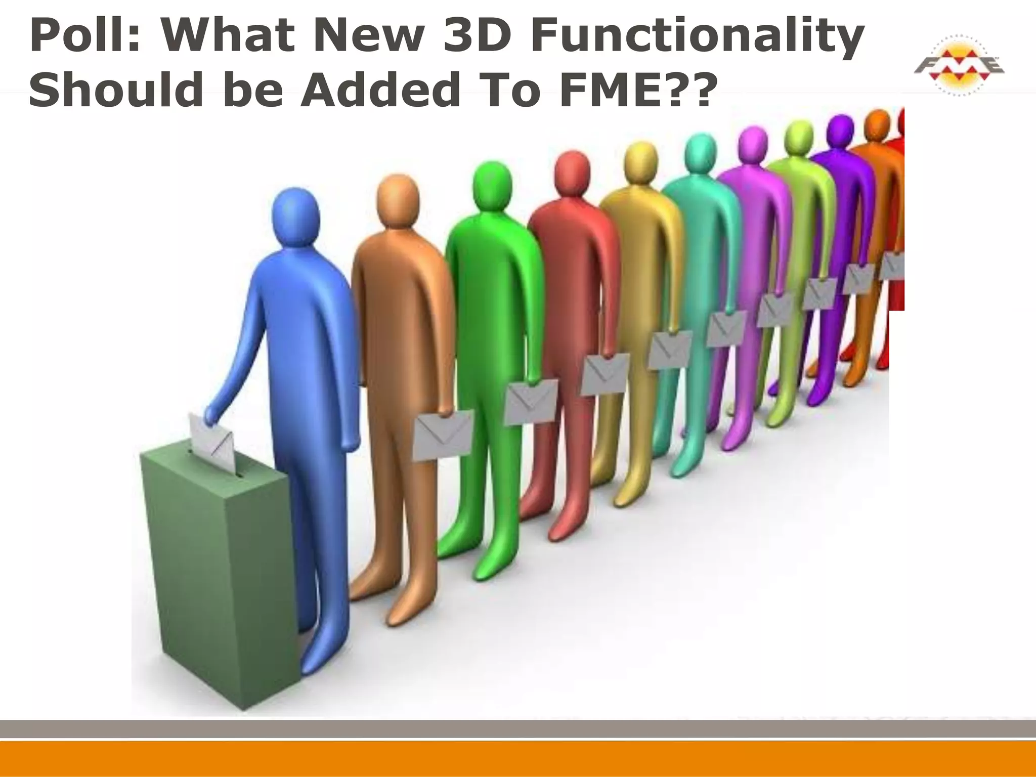 Poll: What New 3D Functionality
Should be Added To FME??
 