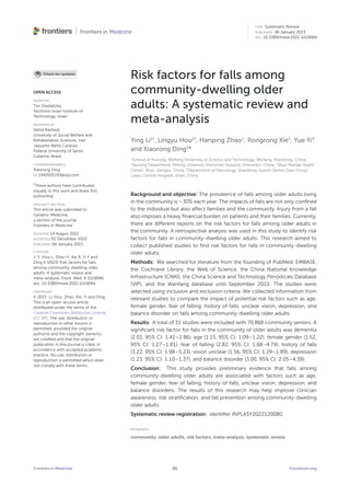 Risk factors for falls among community-dwelling older adults | PDF