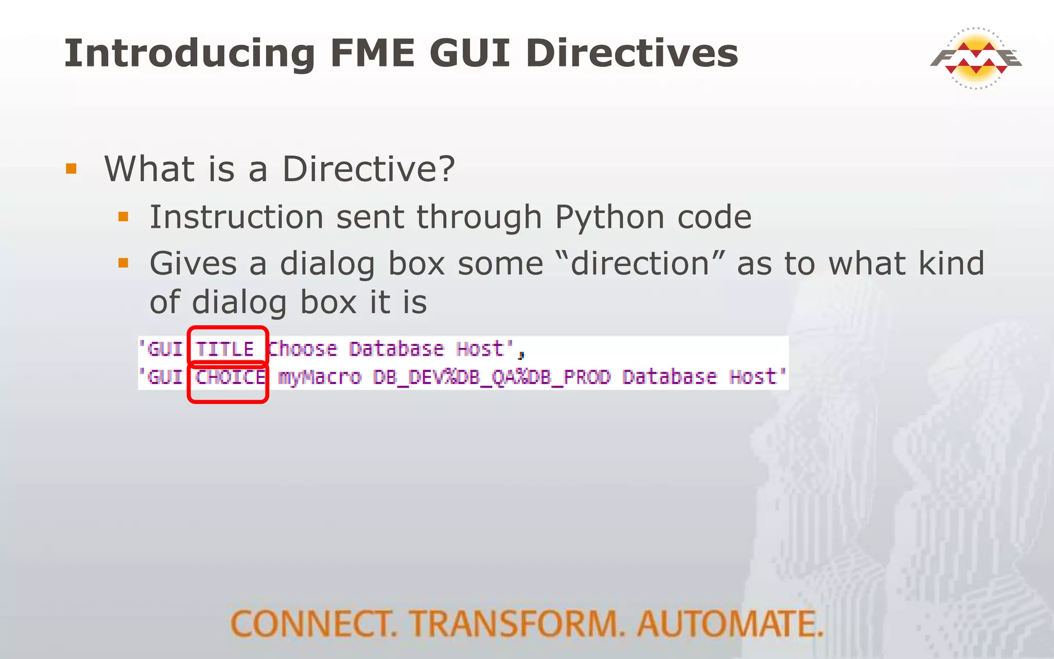 FME GUI Widgets | PPTX