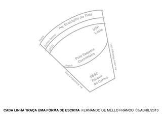 CADA LINHA TRAÇA UMA FORMA DE ESCRITA FERNANDO DE MELLO FRANCO 03/ABRIL/2013
 