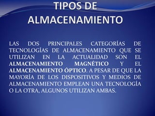 MEMORIA PRINCIPALLA MEMORIA REAL O PRINCIPAL ES EN DONDE SON EJECUTADOS LOS PROGRAMAS Y PROCESOS DE UNA COMPUTADORA Y ES EL ESPACIO REAL QUE EXISTE EN MEMORIA PARA QUE SE EJECUTEN LOS PROCESOS. POR LO GENERAL ESTA MEMORIA ES DE MAYOR COSTO QUE LA MEMORIA SECUNDARIA, PERO EL ACCESO A LA INFORMACIÓN CONTENIDA EN ELLA ES DE MÁS RÁPIDO ACCESO. SOLO LA MEMORIA CACHE ES MÁS RÁPIDA QUE LA PRINCIPAL.