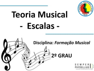 Disciplina: Formação Musical
2º GRAU
Teoria Musical
- Escalas -
 