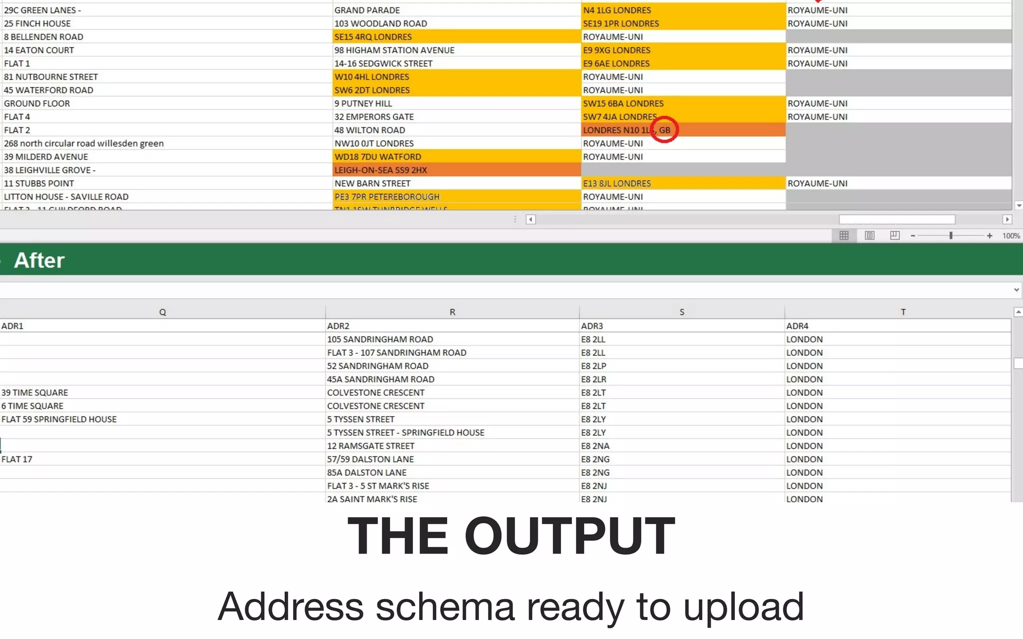 THE OUTPUT
Address schema ready to upload
 