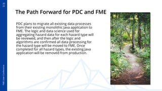 20
22
FME
User
Conference
The Path Forward for PDC and FME
PDC plans to migrate all existing data processes
from their exi...