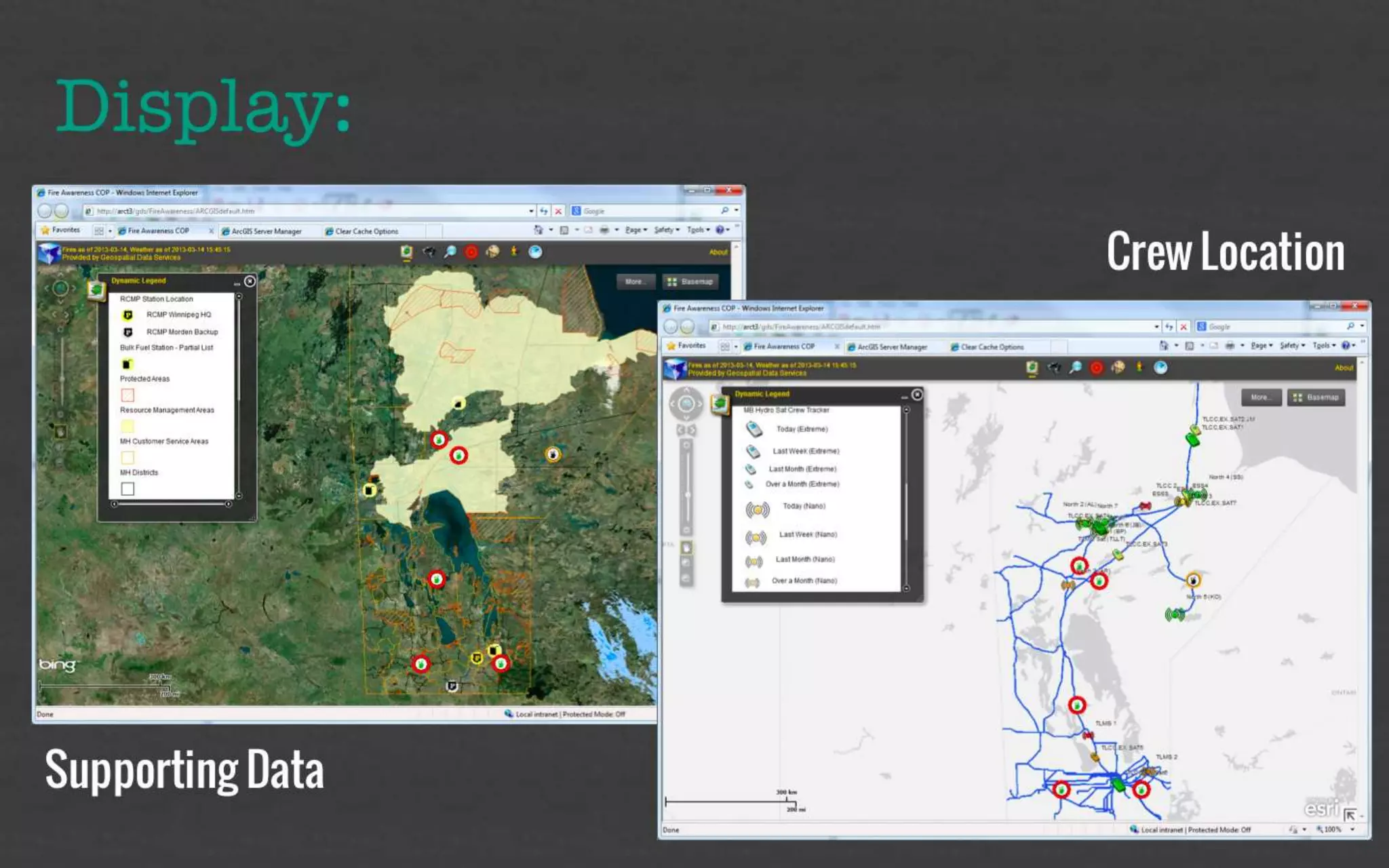Display: 
Supporting Data 
Crew Location 
 