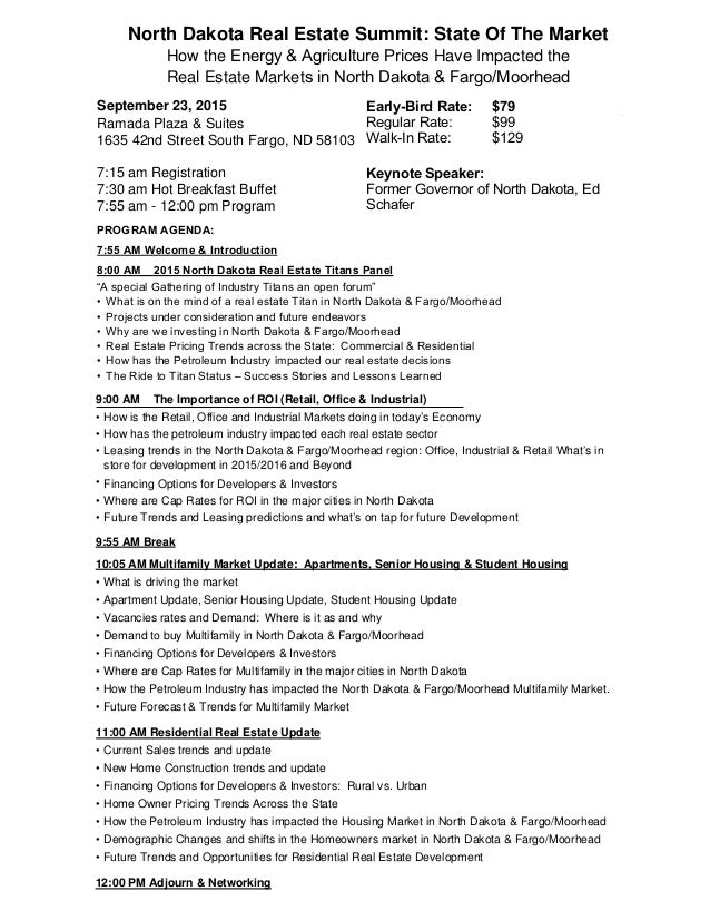 North Dakota Real Estate Summit State Of The Market