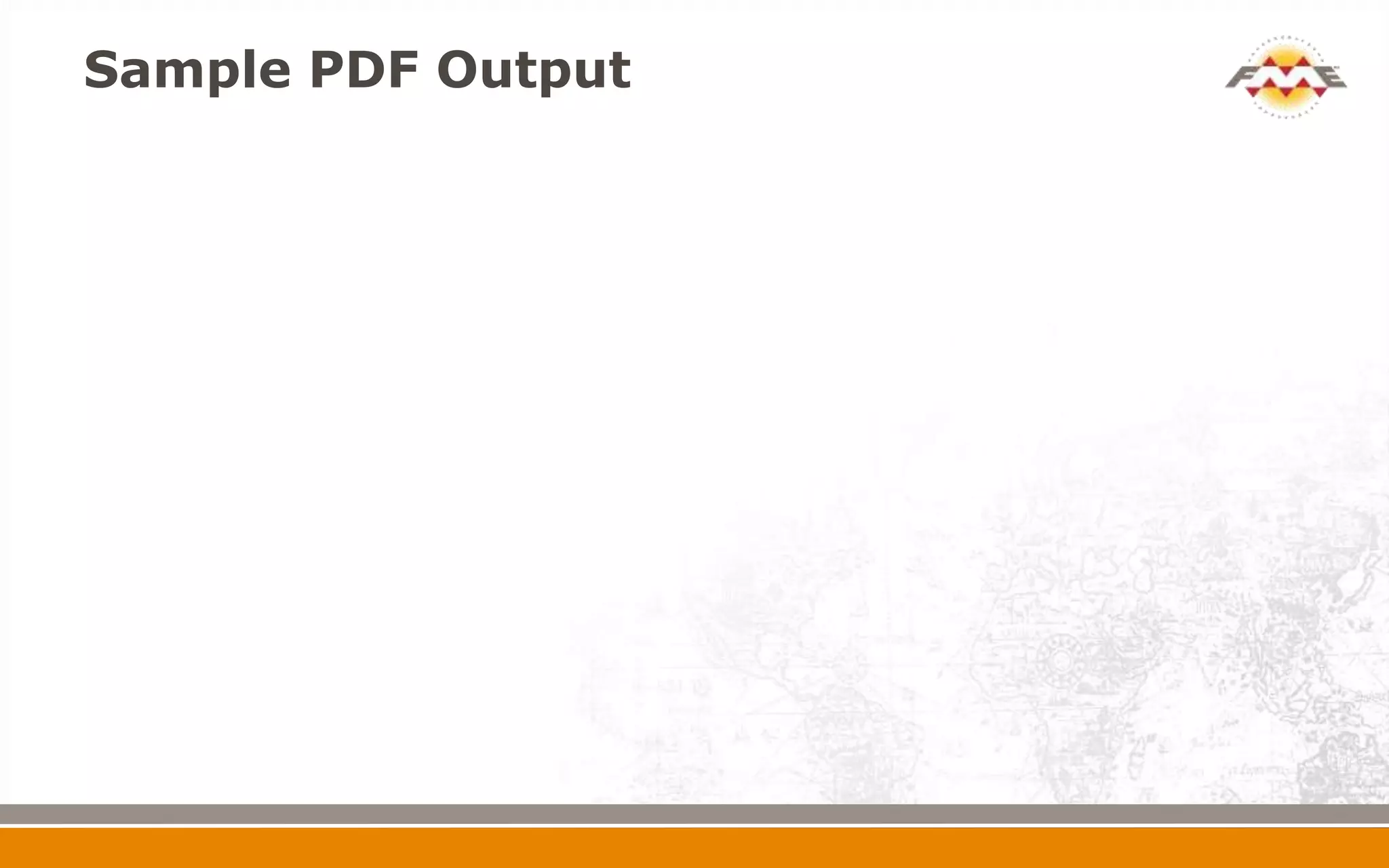 Sample PDF Output
 