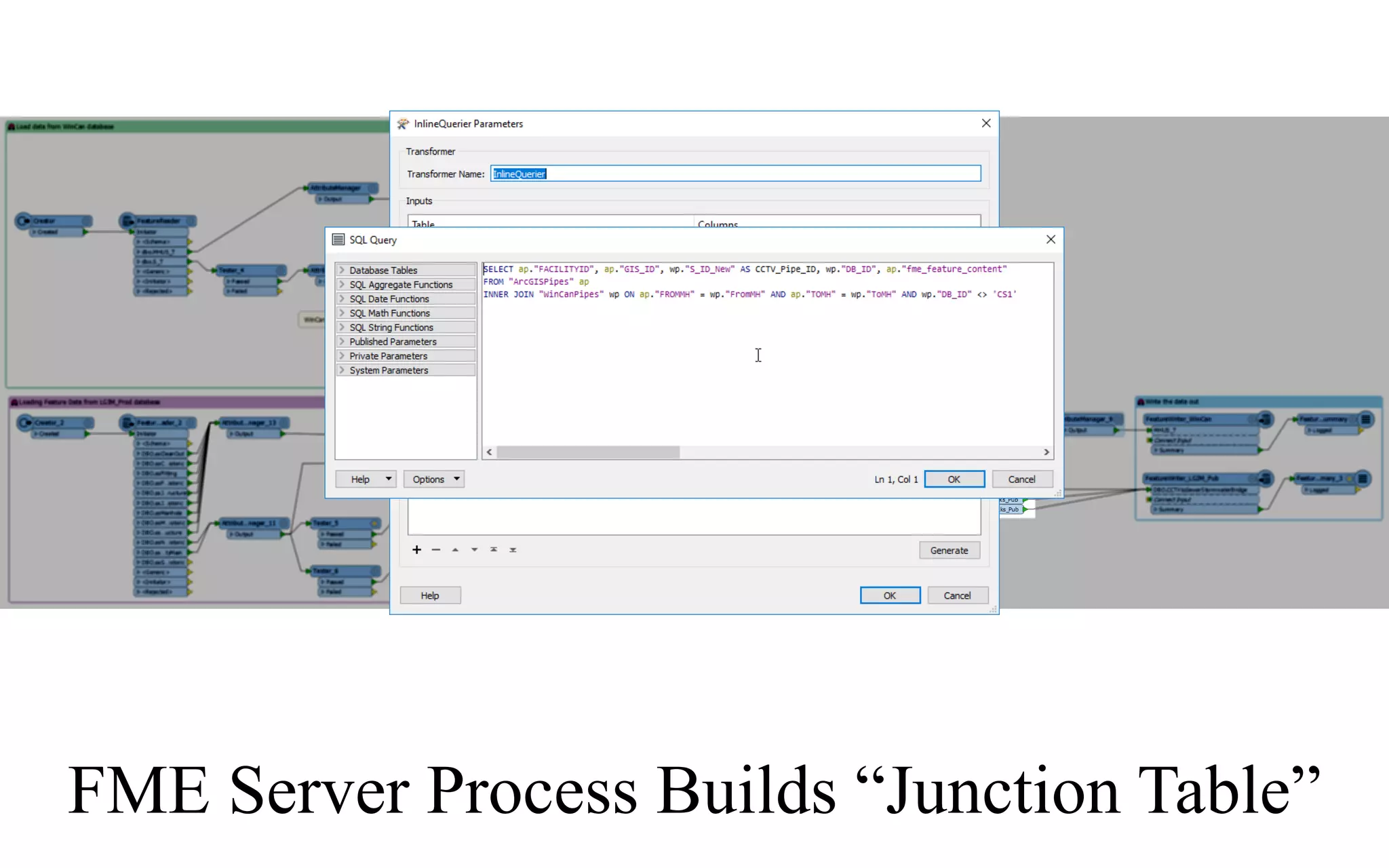 FME Server Process Builds “Junction Table”
 