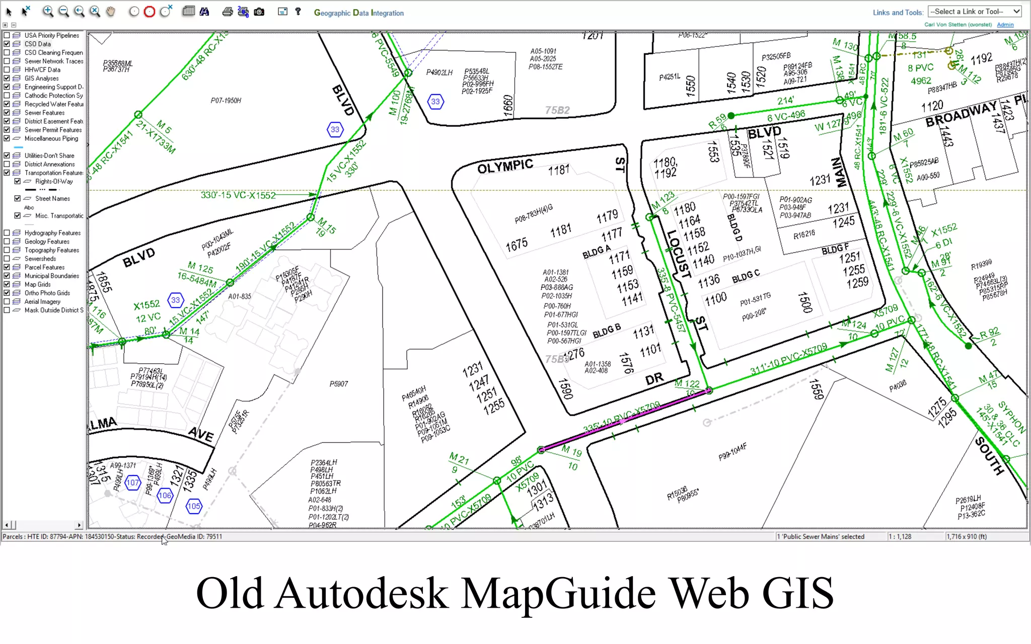 Old Autodesk MapGuide Web GIS
 